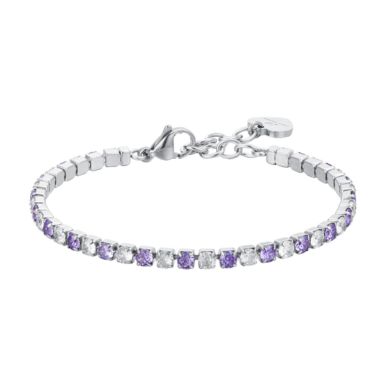 PURPLE AND WHITE CRYSTALS WOMEN'S TENNIS BRACELET