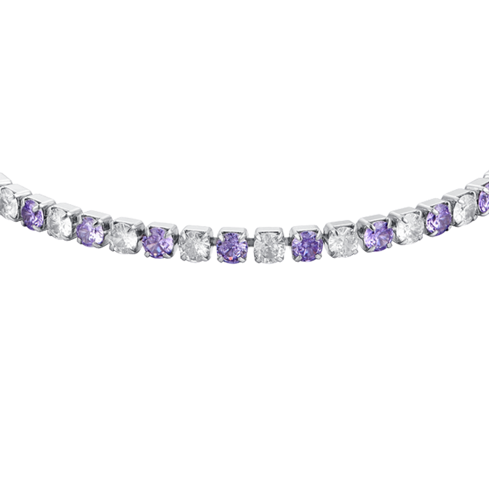 PURPLE AND WHITE CRYSTALS WOMEN'S TENNIS BRACELET