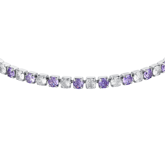 PURPLE AND WHITE CRYSTALS WOMEN'S TENNIS BRACELET