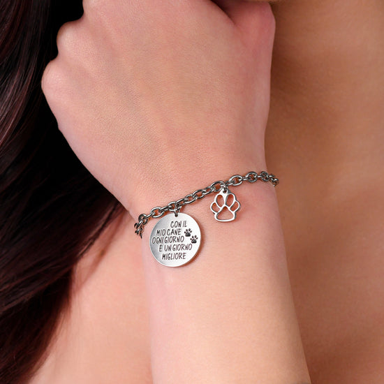 WOMAN STEEL DOG BRACELET