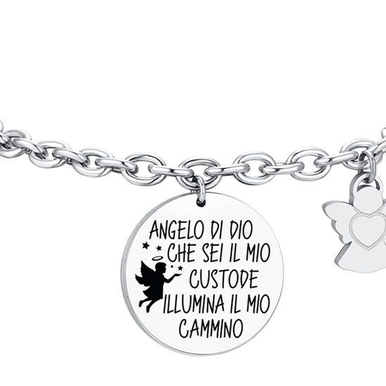 WOMEN'S STEEL BRACELET WITH ANGEL CHARM