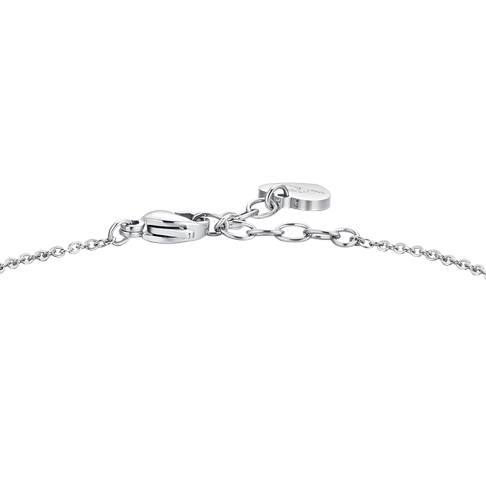 WOMEN'S STEEL FOUR-LEAF CLOVER AND CUBIC ZIRCONIA BRACELET