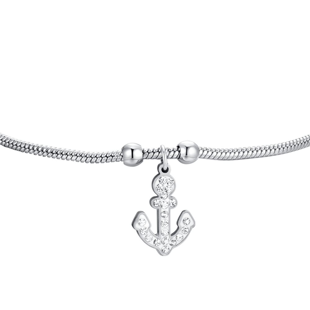 WOMEN'S STEEL BRACELET WITH ANCHOR