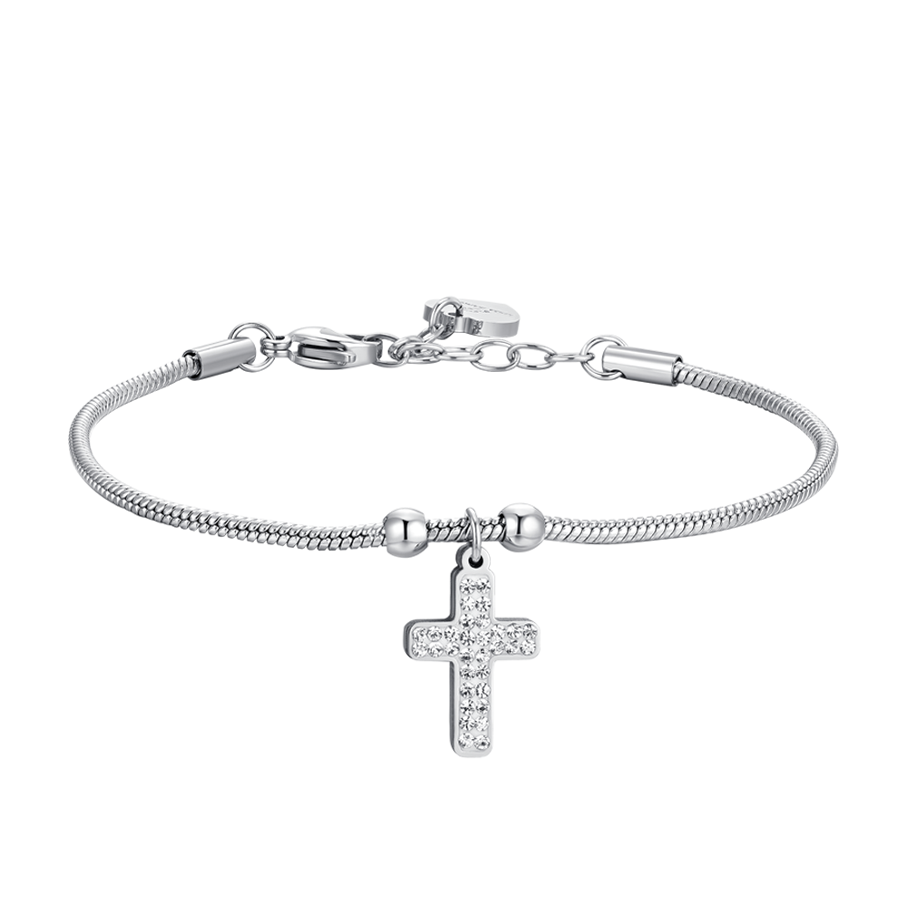 WOMEN'S STEEL BRACELET WITH CROSS