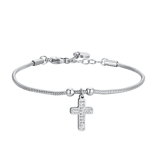 WOMEN'S STEEL BRACELET WITH CROSS