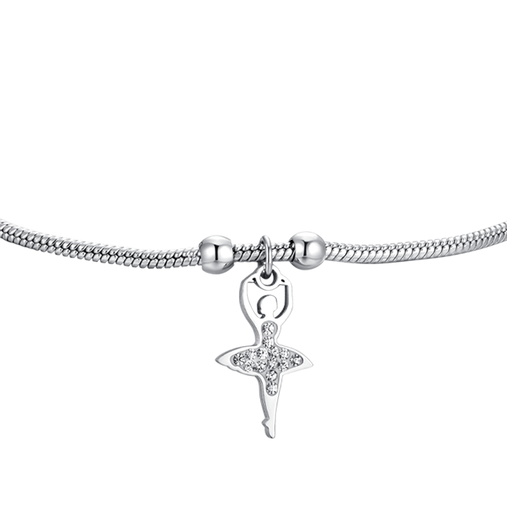 WOMEN'S STEEL BRACELET WITH BALLERINA