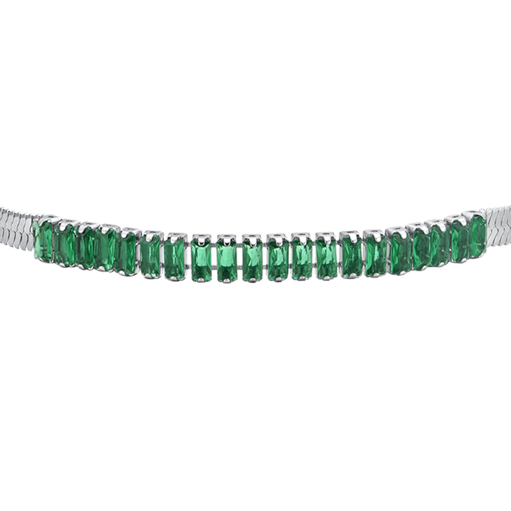 GREEN ZIRCONIA STEEL WOMEN'S BRACELET