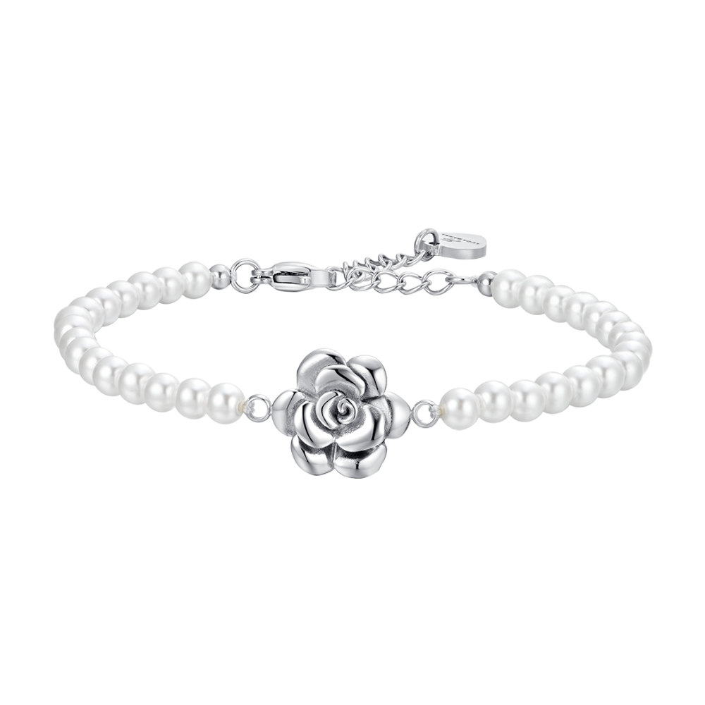 PEARL AND ROSE STEEL WOMEN'S BRACELET