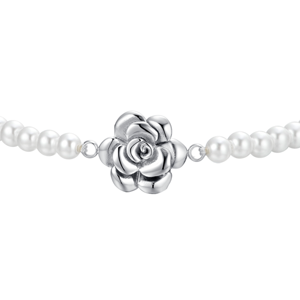 PEARL AND ROSE STEEL WOMEN'S BRACELET