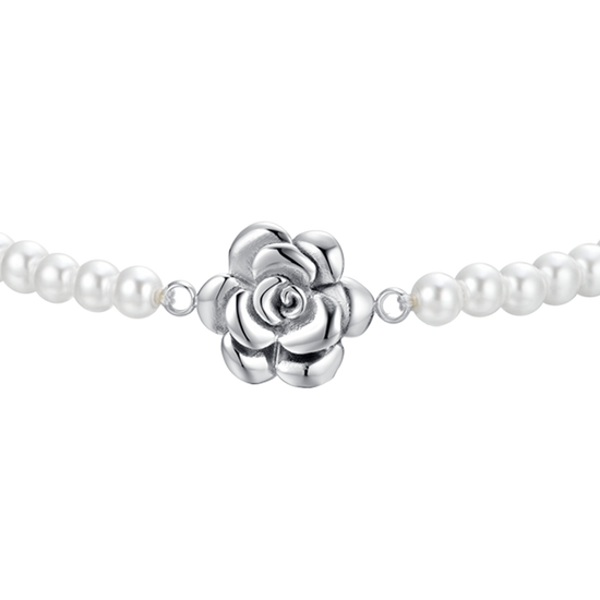 PEARL AND ROSE STEEL WOMEN'S BRACELET