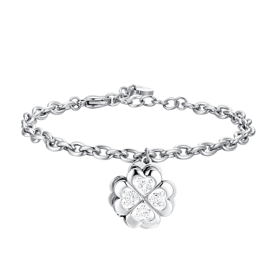 WOMEN'S STEEL FOUR-LEAF CLOVER SWIVEL BRACELET