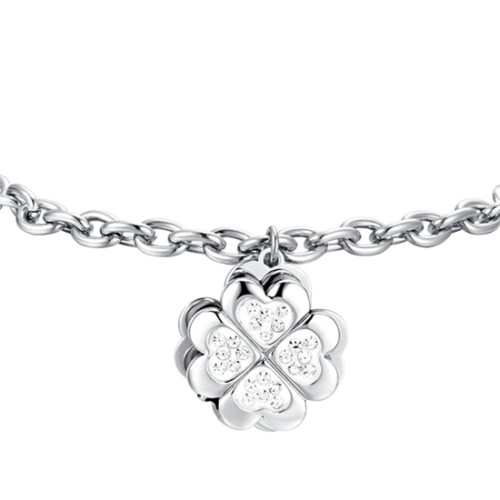 WOMEN'S STEEL FOUR-LEAF CLOVER SWIVEL BRACELET