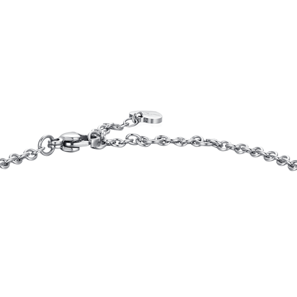 WOMAN'S TENNIS BRACELET IN STEEL HEART AND ZIRCONES Luca Barra