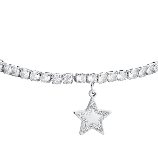 WOMAN'S TENNIS BRACELET IN STEEL STAR AND ZIRCONES Luca Barra