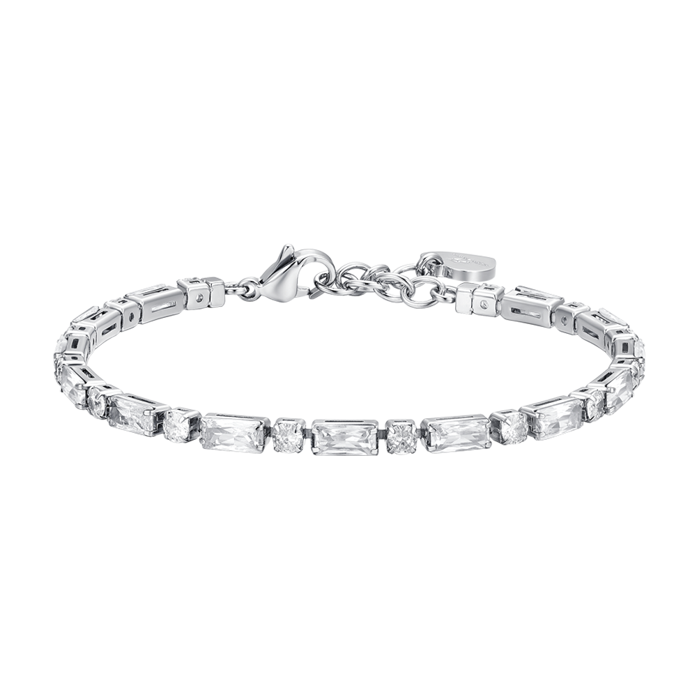 WHITE CUBIC ZIRCONIA STEEL WOMEN'S TENNIS BRACELET