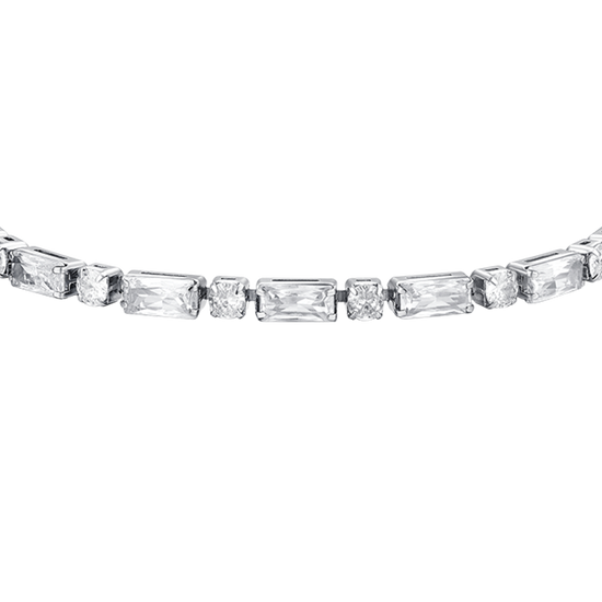 WHITE CUBIC ZIRCONIA STEEL WOMEN'S TENNIS BRACELET