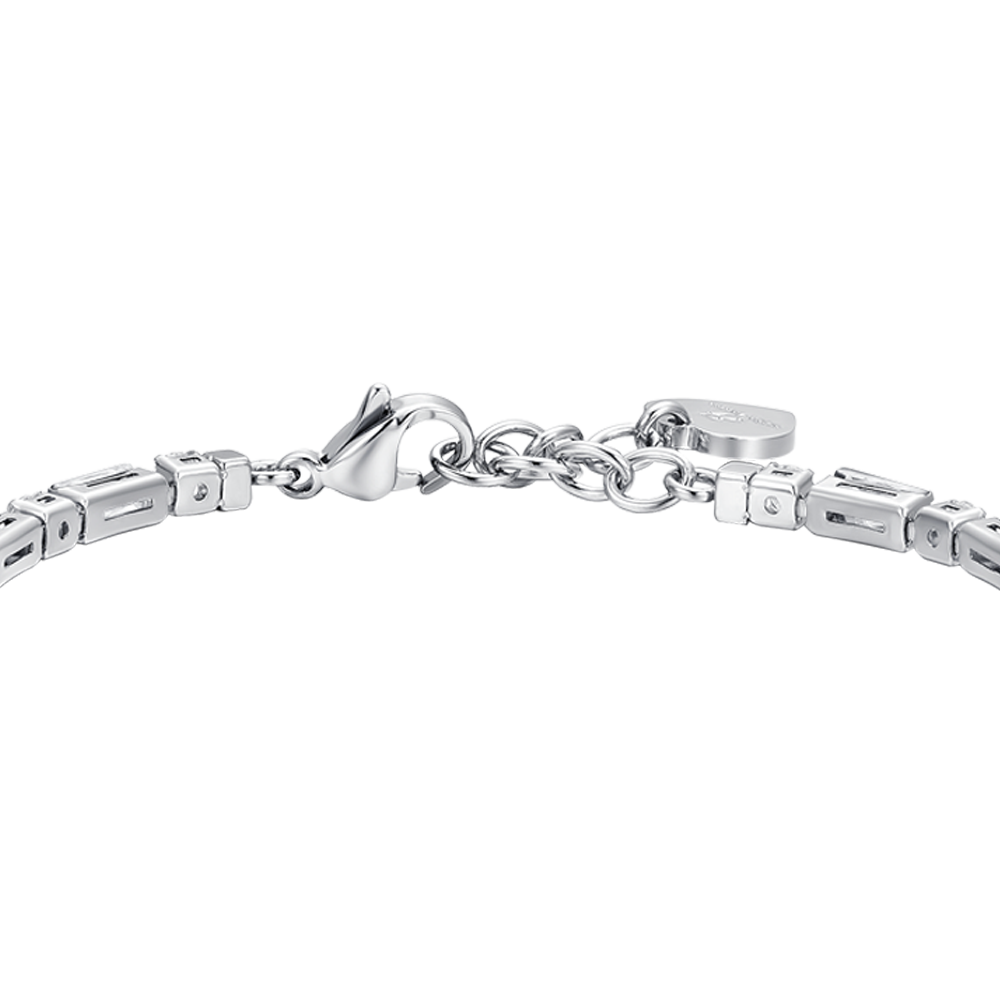 WHITE CUBIC ZIRCONIA STEEL WOMEN'S TENNIS BRACELET