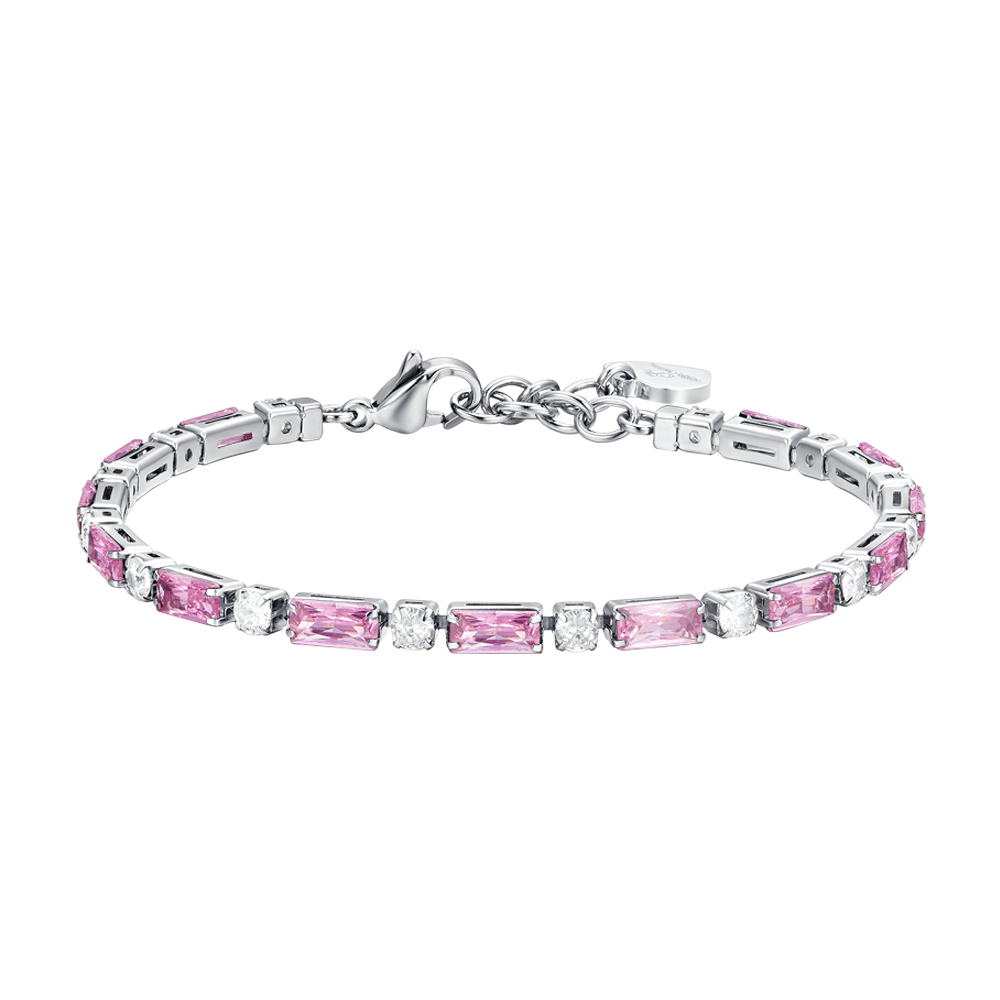 PINK ZIRCONIA STEEL WOMEN'S TENNIS BRACELET