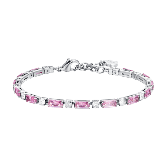 PINK ZIRCONIA STEEL WOMEN'S TENNIS BRACELET