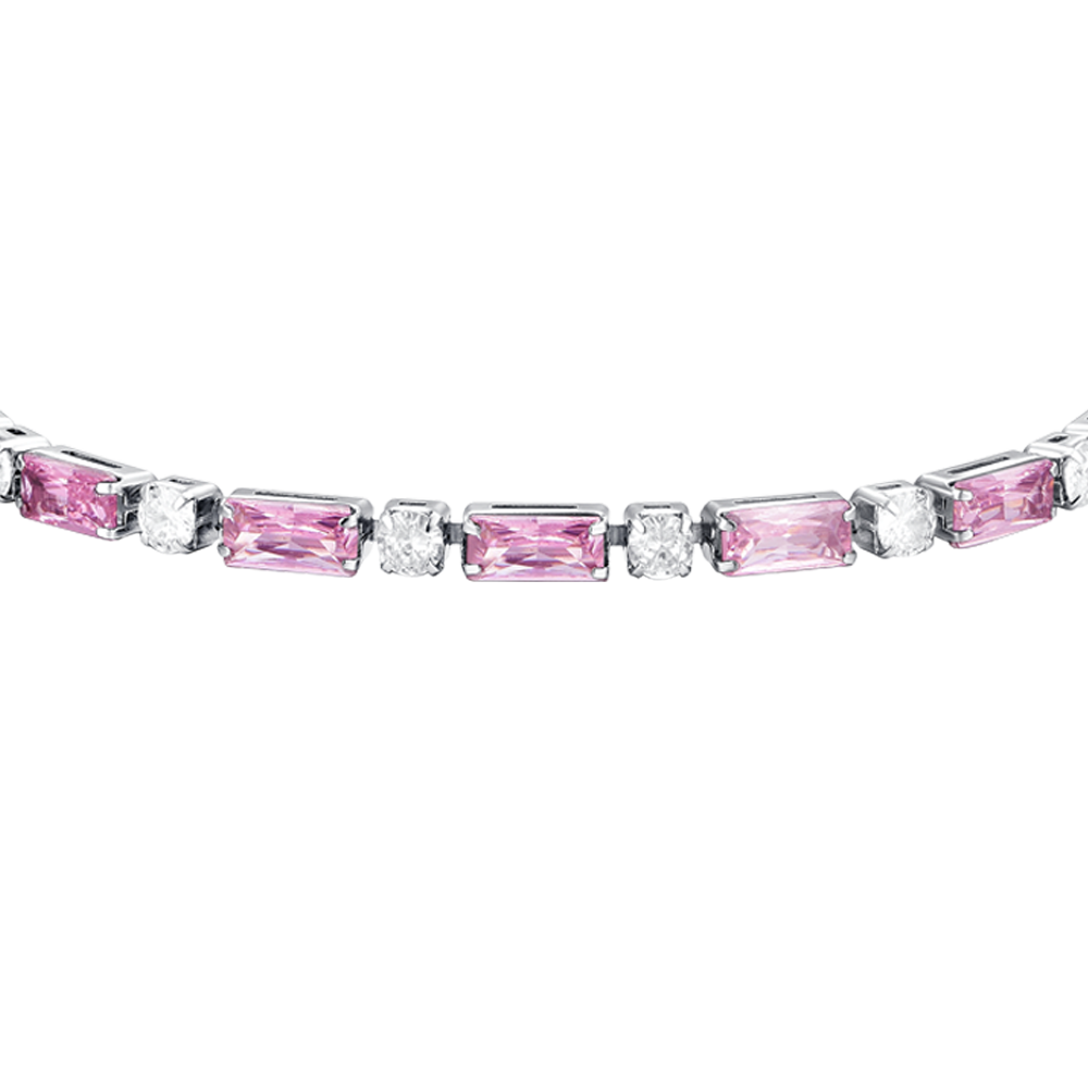 PINK ZIRCONIA STEEL WOMEN'S TENNIS BRACELET