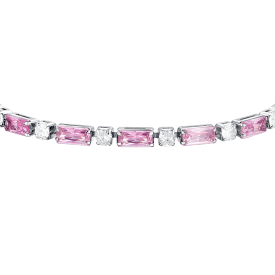 PINK ZIRCONIA STEEL WOMEN'S TENNIS BRACELET