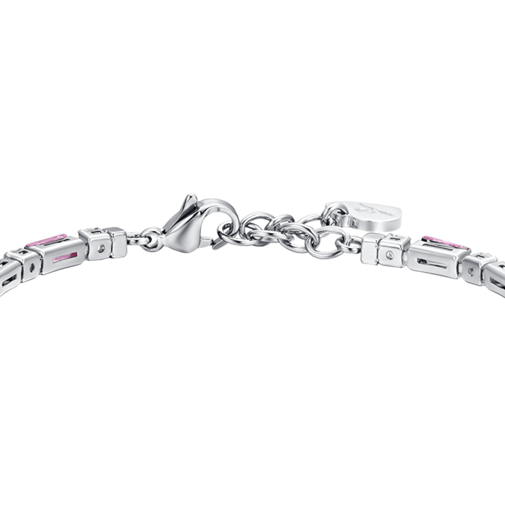 PINK ZIRCONIA STEEL WOMEN'S TENNIS BRACELET