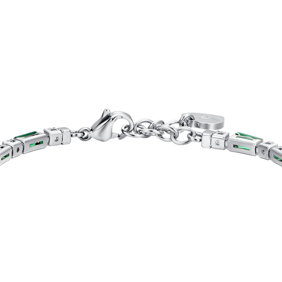 GREEN CUBIC ZIRCONIA STEEL WOMEN'S TENNIS BRACELET