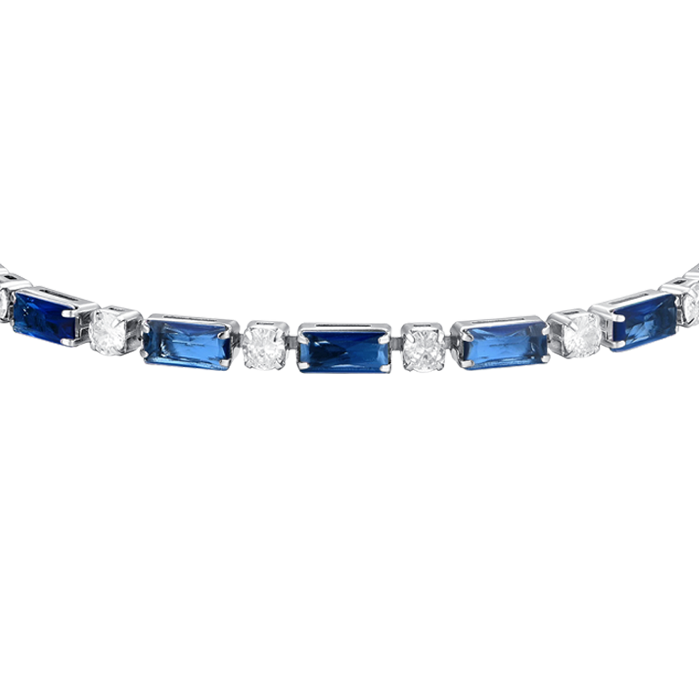 BLUE ZIRCON STEEL WOMEN'S TENNIS BRACELET