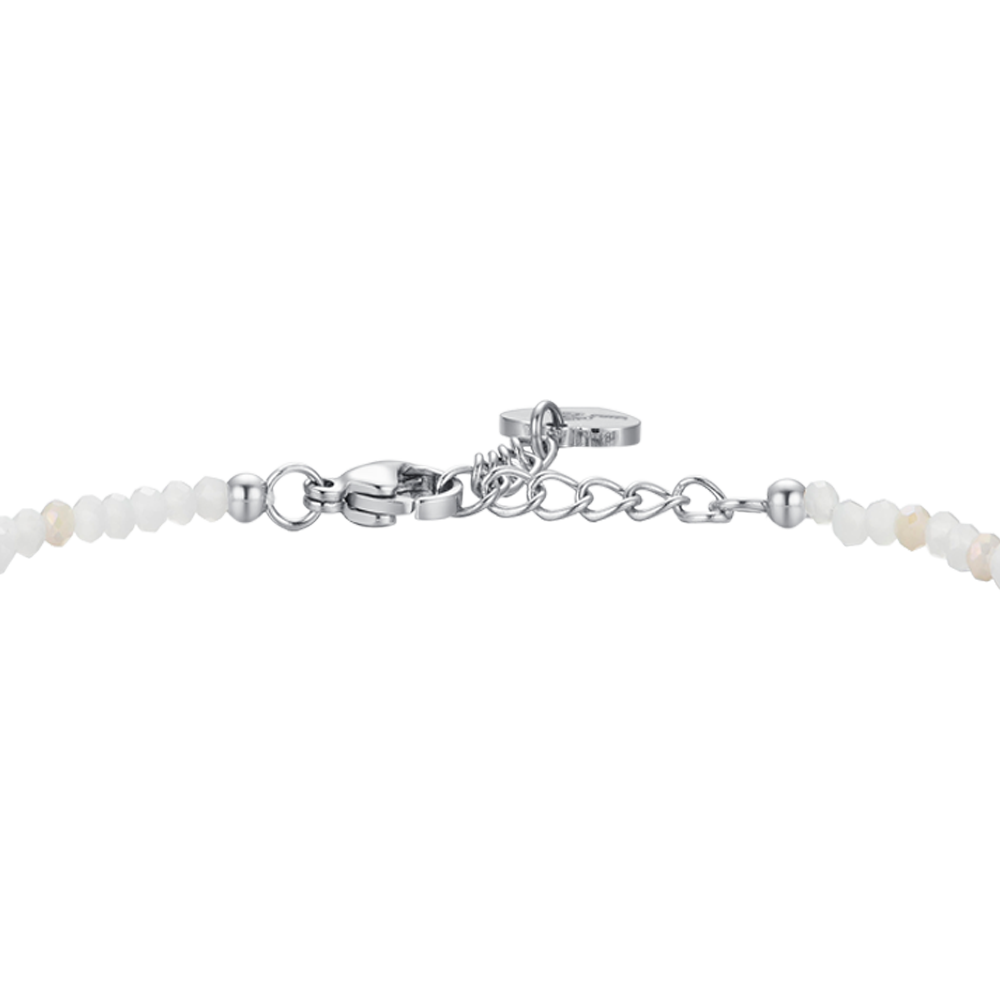 WOMEN'S STEEL BRACELET WHITE STONES AND CRYSTALS