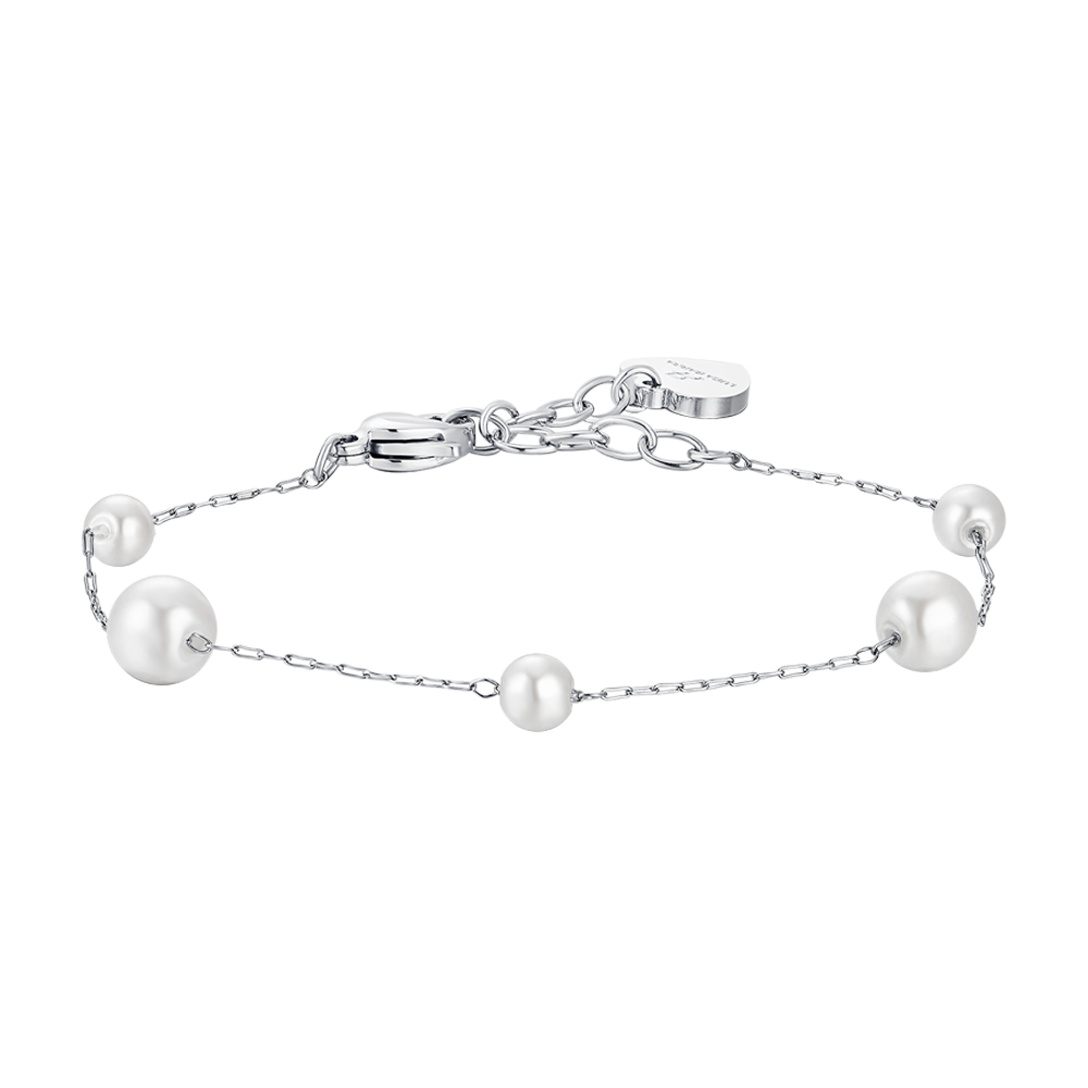 WOMEN'S STEEL BRACELET WITH PEARLS