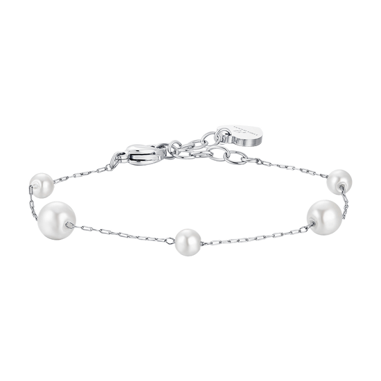 WOMAN'S BRACELET IN STEEL WITH PEARLS Luca Barra