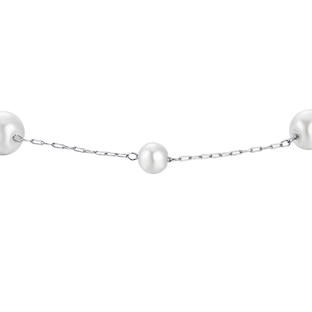 WOMAN'S BRACELET IN STEEL WITH PEARLS Luca Barra