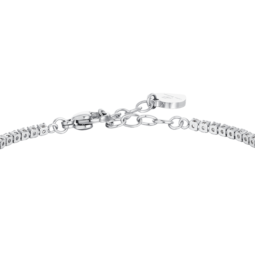 WOMEN'S STEEL FLOWER TENNIS BRACELET SWIVEL