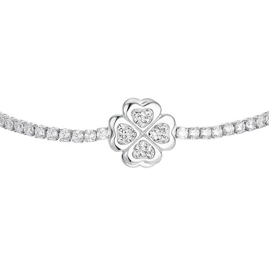 WOMAN'S TENNIS BRACELET IN STEEL QUADRIFOGLIO GIREVOLE Luca Barra