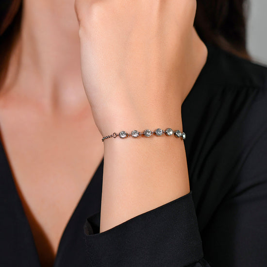 WOMAN'S BRACELET IN STEEL WHITE CRYSTALS Luca Barra