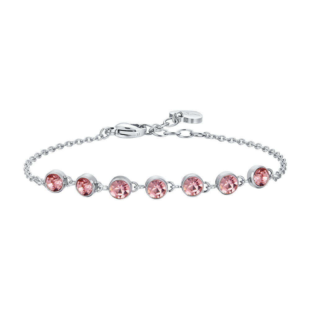 WOMAN'S BRACELET IN STEEL PINK CRYSTALS Luca Barra