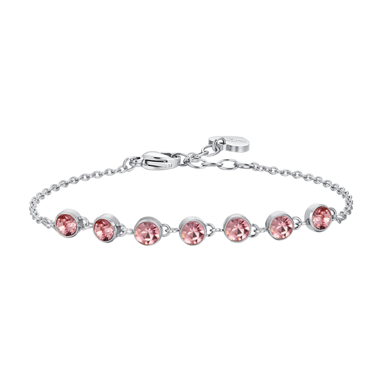 WOMAN'S BRACELET IN STEEL PINK CRYSTALS Luca Barra