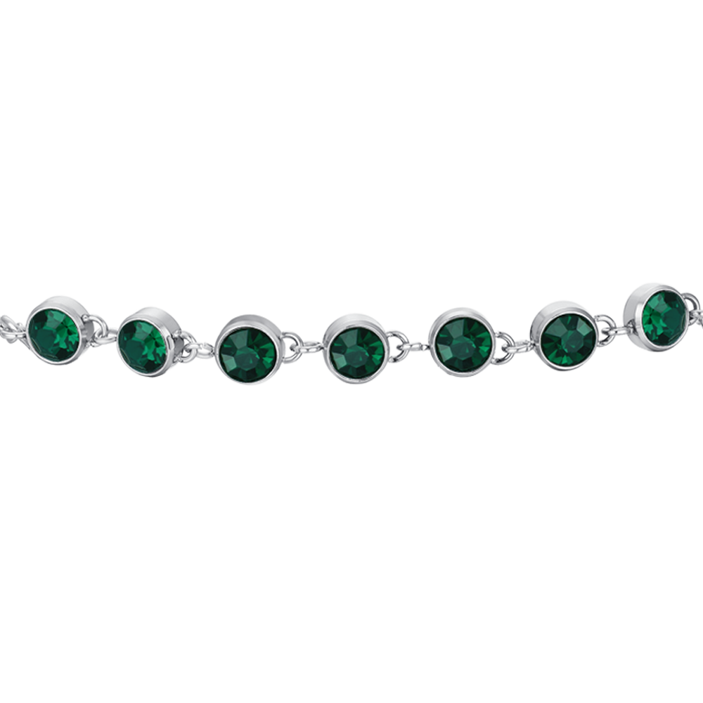 GREEN CRYSTALS STEEL WOMEN BRACELET