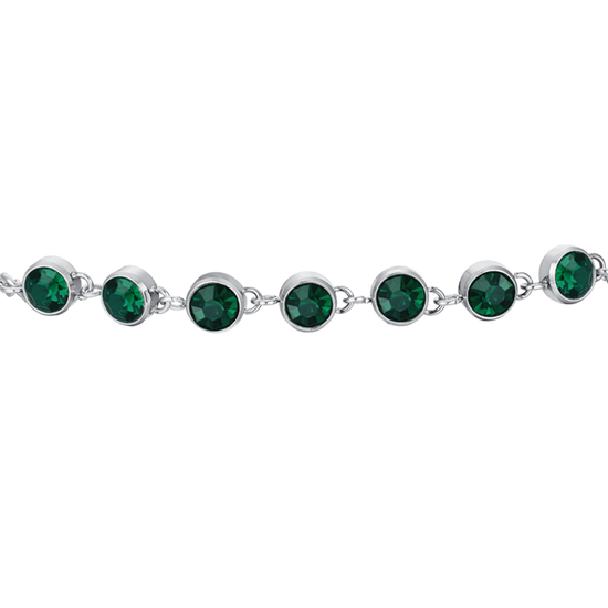 GREEN CRYSTALS STEEL WOMEN BRACELET