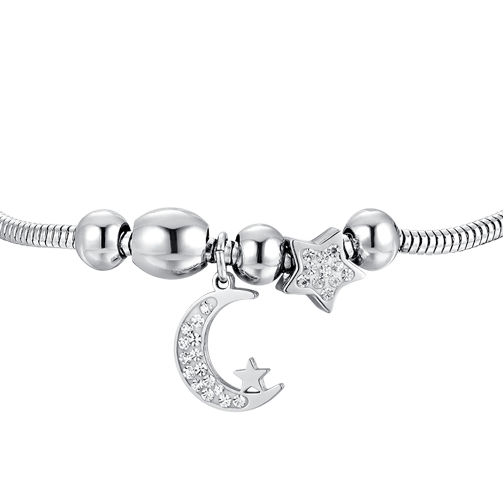 LUNA STEEL AND CRYSTALS WOMAN'S BRACELET Luca Barra