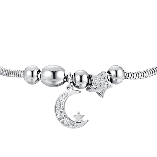 LUNA STEEL AND CRYSTALS WOMAN'S BRACELET Luca Barra