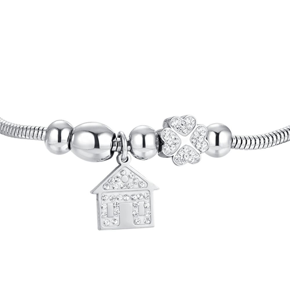 HOME STEEL AND CRYSTAL WOMEN'S BRACELET