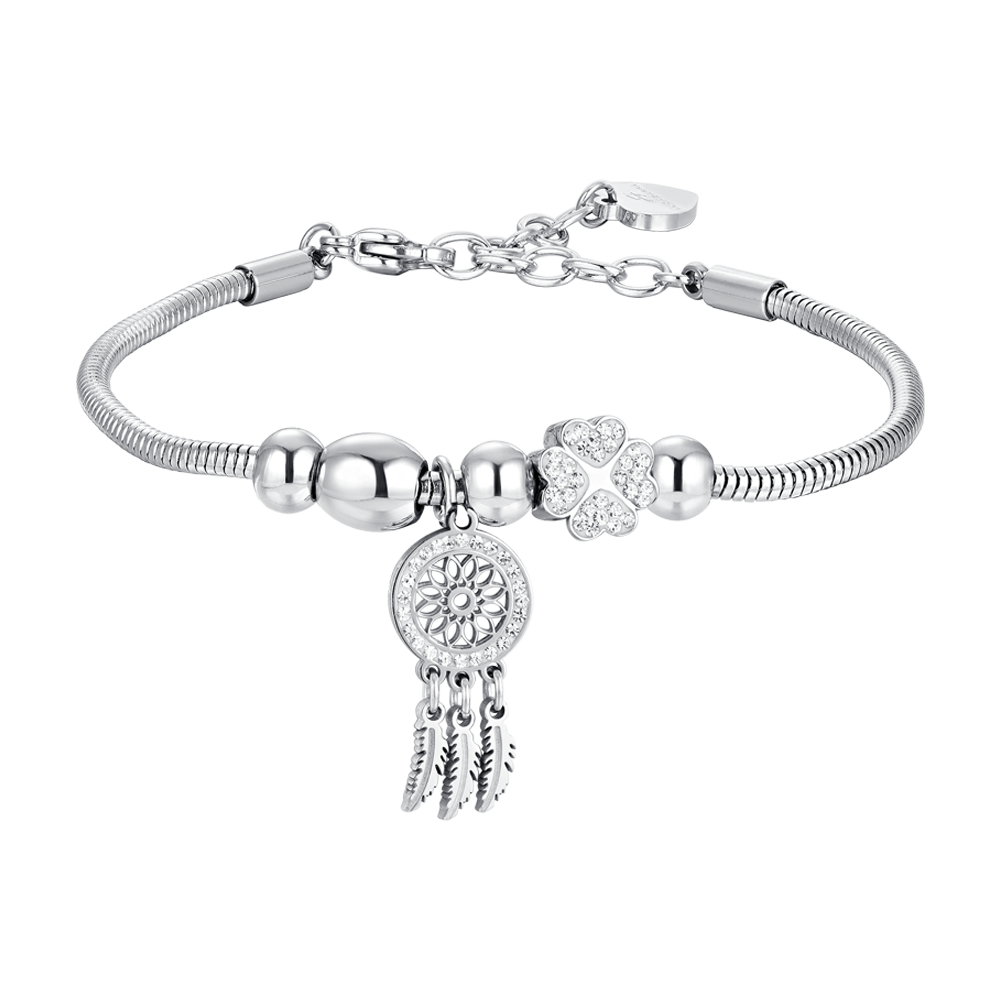 WOMAN'S BRACELET IN STAINLESS STEEL AND CRYSTALS Luca Barra