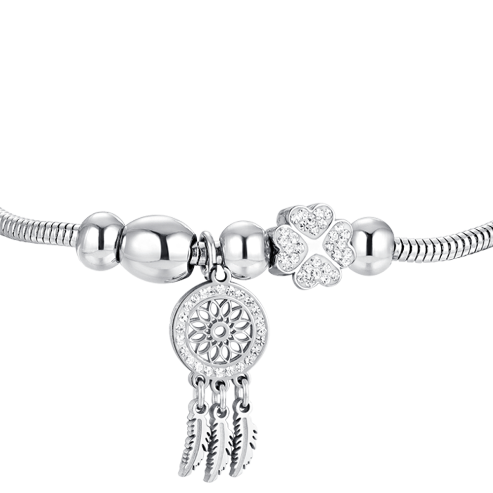 WOMAN'S BRACELET IN STAINLESS STEEL AND CRYSTALS Luca Barra