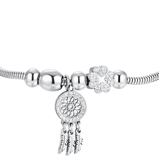 WOMAN'S BRACELET IN STAINLESS STEEL AND CRYSTALS Luca Barra