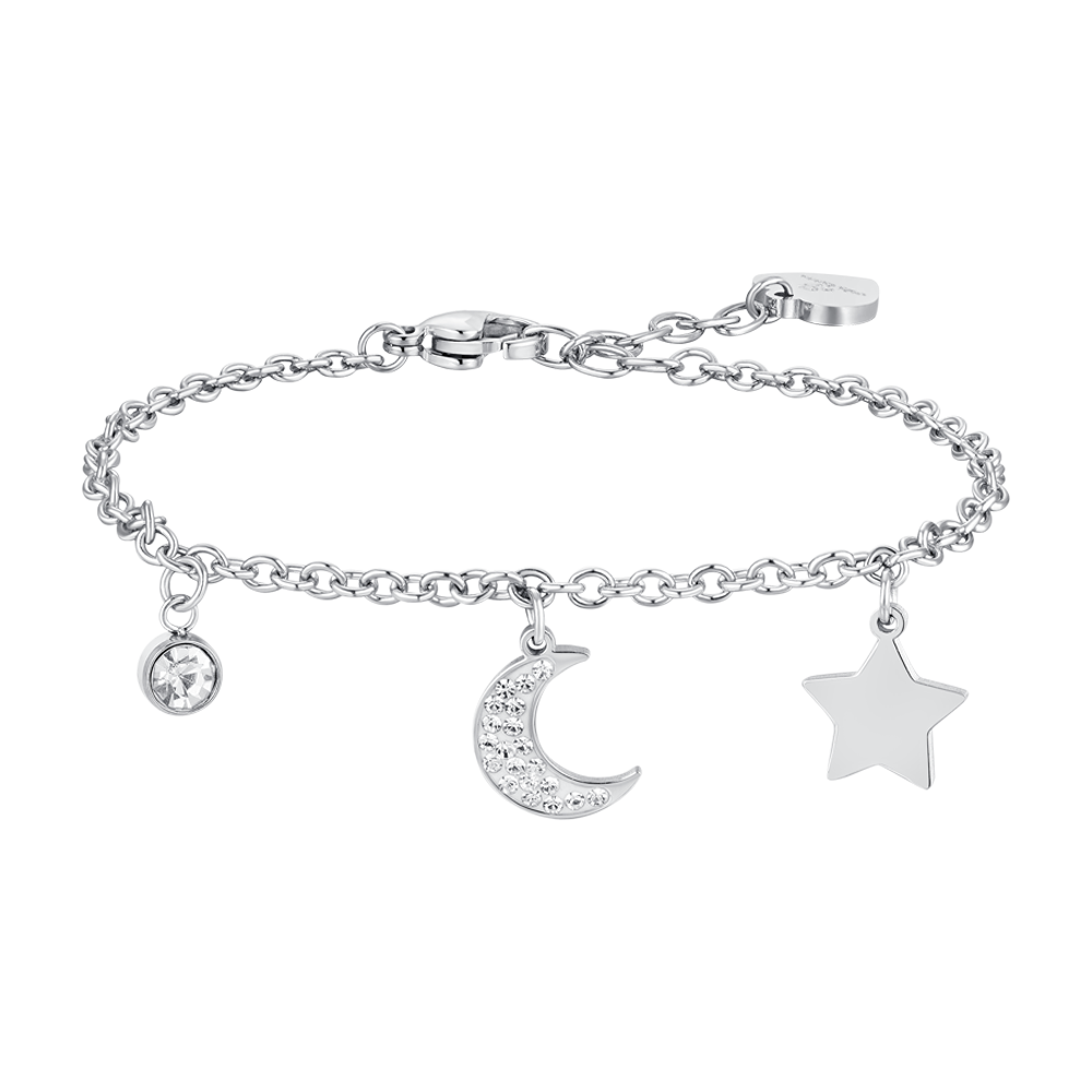 MOON AND STAR STEEL WOMEN'S BRACELET