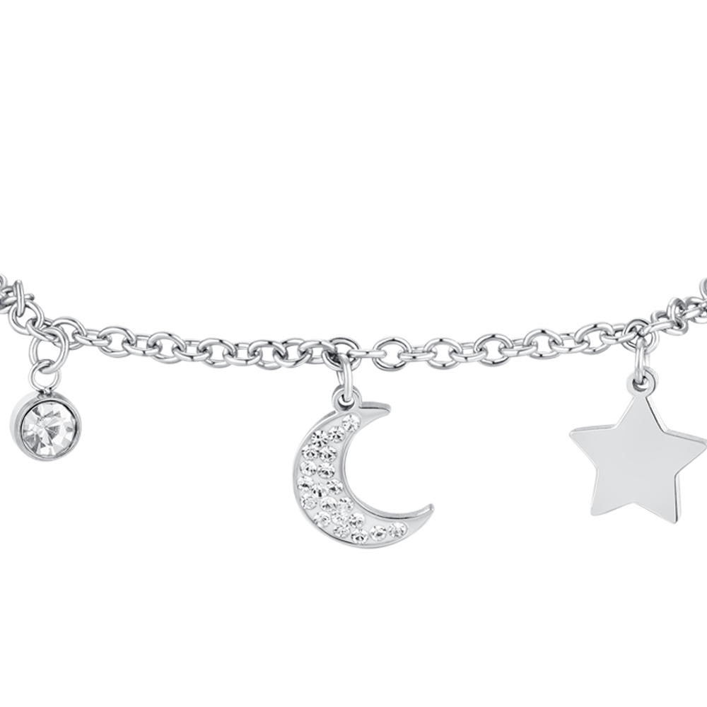 MOON AND STAR STEEL WOMEN'S BRACELET