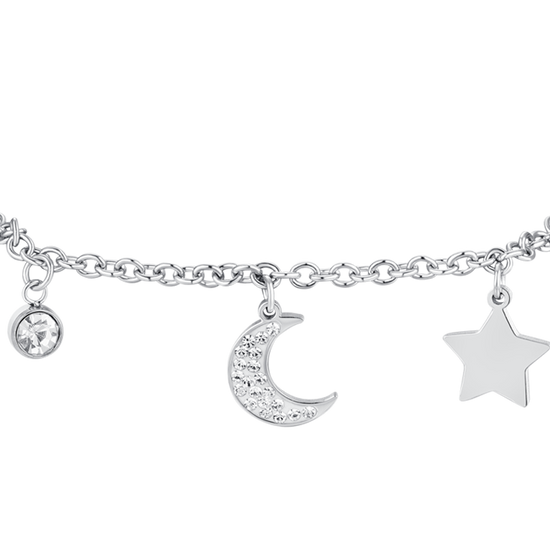 MOON AND STAR STEEL WOMEN'S BRACELET