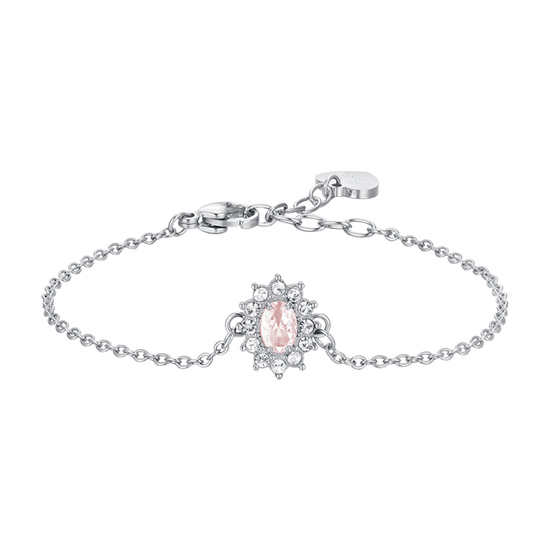 BRACCIALE DONNA IN ACCIAIO CRISTALLI E ZIRCONE ROSA