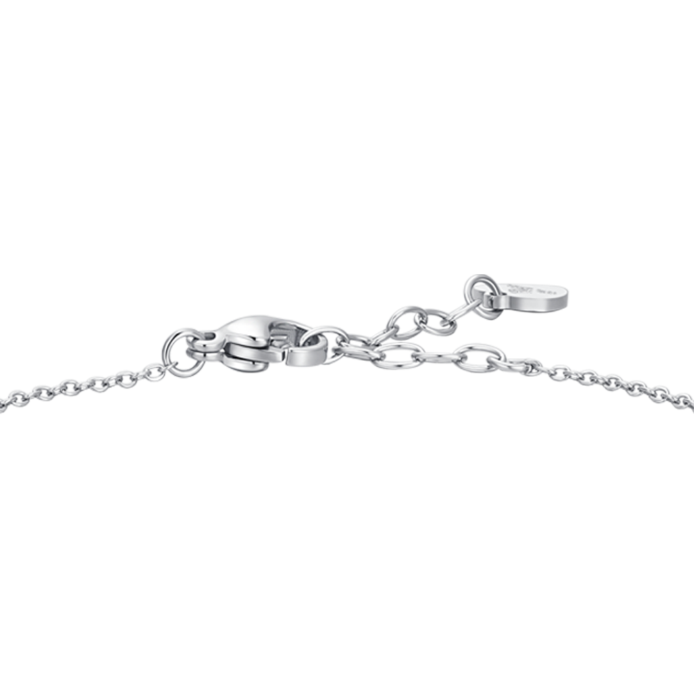 WOMEN'S STEEL BRACELET WITH HEART AND WHITE CRYSTALS